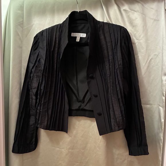 Hulda Bridgeman Jackets & Blazers - Hulda Bridgeman Design Wearable Art Black Silk Jacket Handmade Size 0 Petite EUC